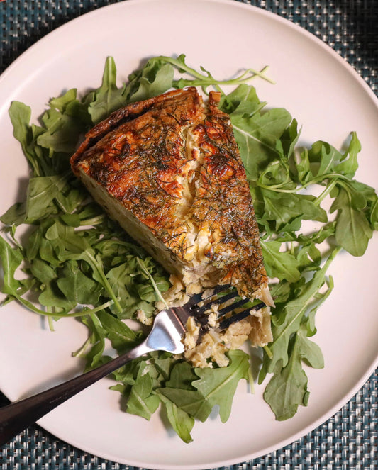 green goddess frittata with feta and pecorino