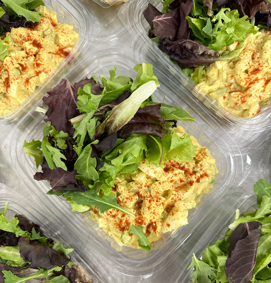 deviled egg salad with mixed greens