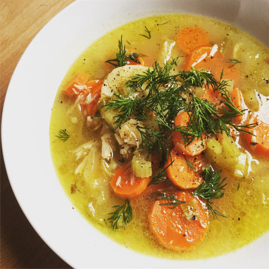 chicken and roots soup