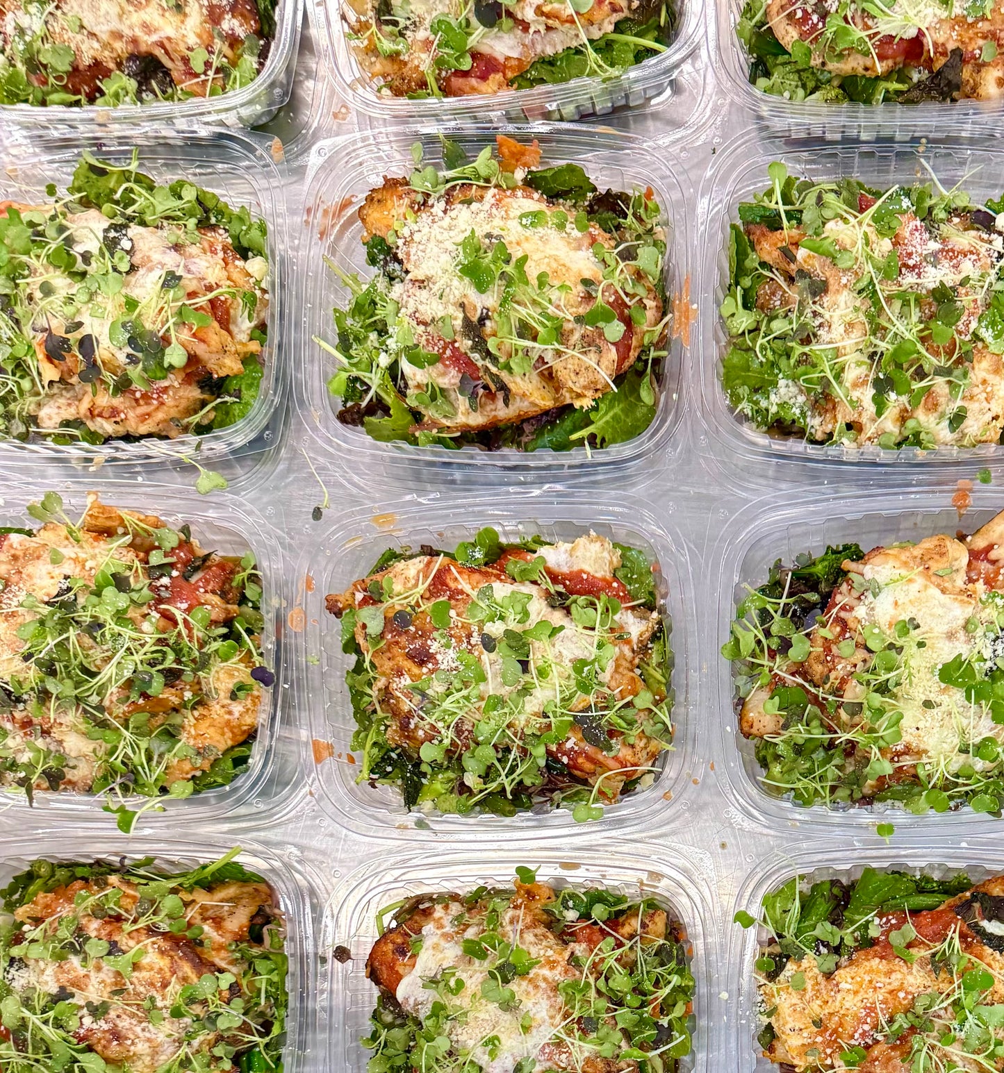 chicken parmesan with kale, spinach + spaghetti squash