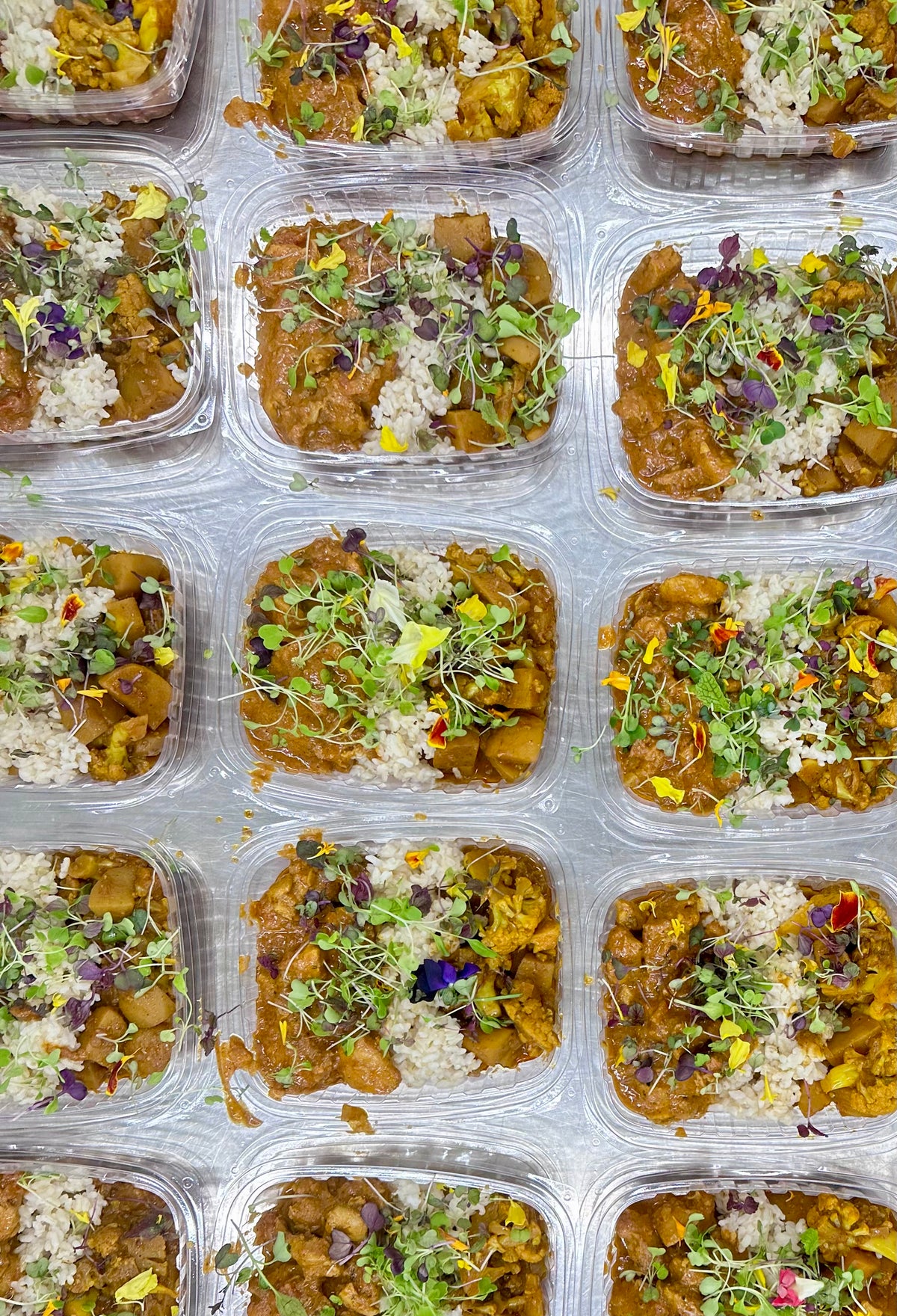 chicken tikka masala with brown basmati rice + broccoli