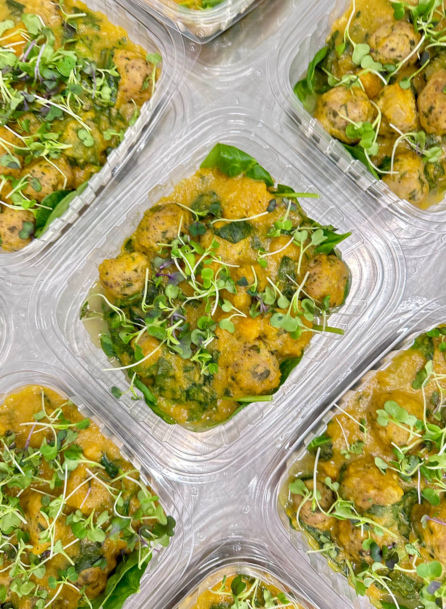 turkey ball coconut curry with butternut squash + spinach