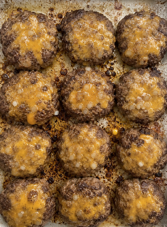 bulk grass fed sliders with cheddar