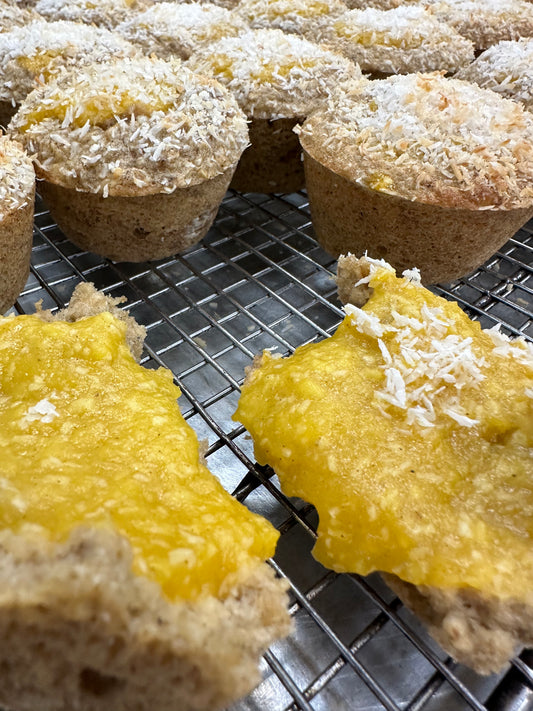 lemon poppy seed muffins with coconut lemon curd