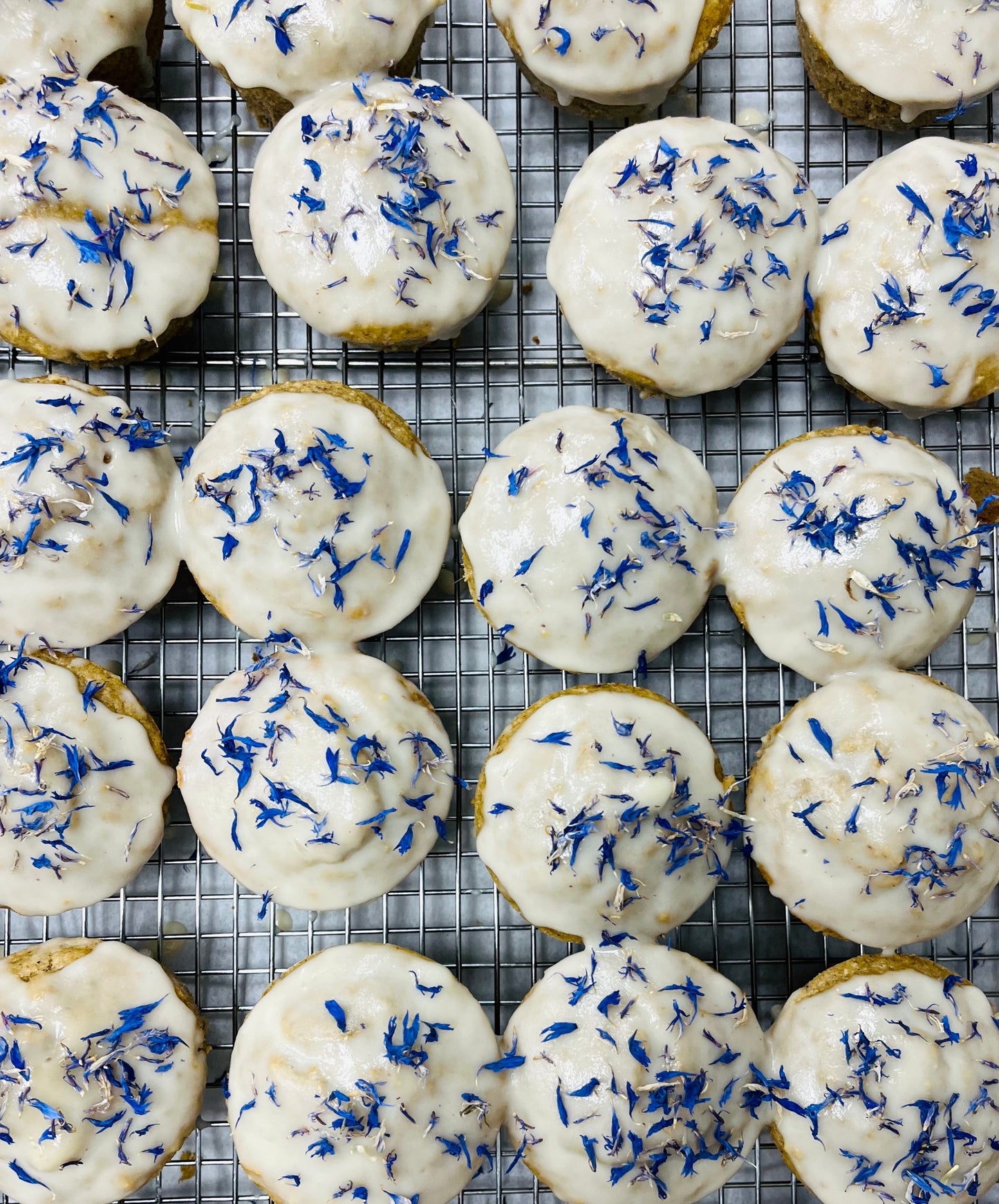 carrot cake muffins with coconut ginger glaze
